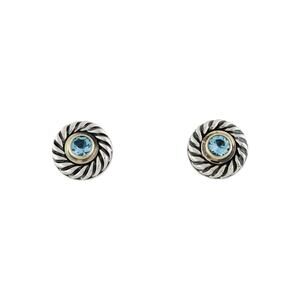David Yurman Sterling Silver Topaz Cookie Stud Earrings